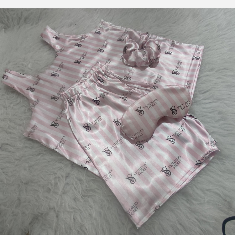 لباس خواب دخترانه ساتن تاپ و شورتک